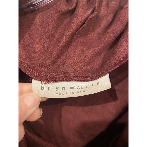 Bryn Walker Shirt Womens Large Burgundy Cowl Neck Tunic Pocket Made USA - Picture 4 of 6